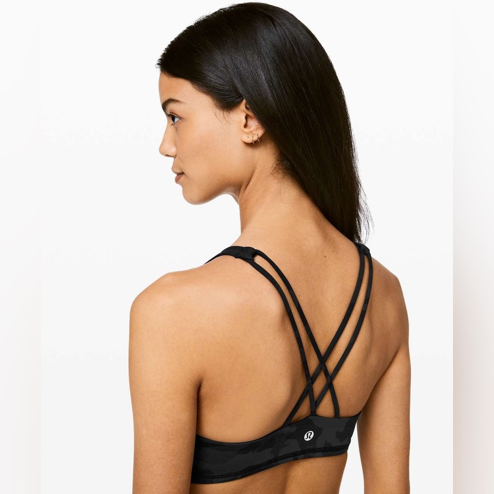 Lululemon Free to Be Bra, High Neck Incognito Camo, Multi Grey